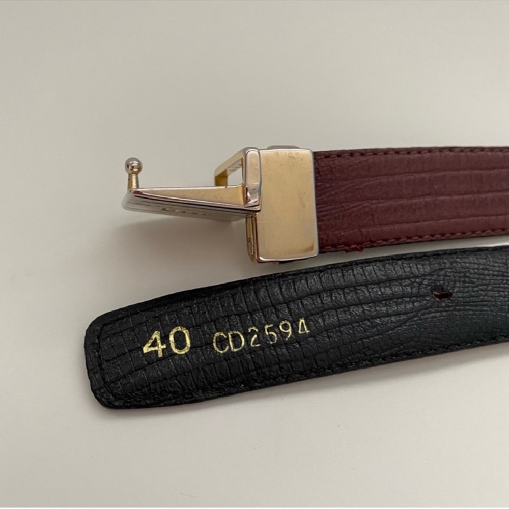 Christian Dior Vintage Double Sided Belt Black Leather with Silver Buckle - Picture 3 of 9